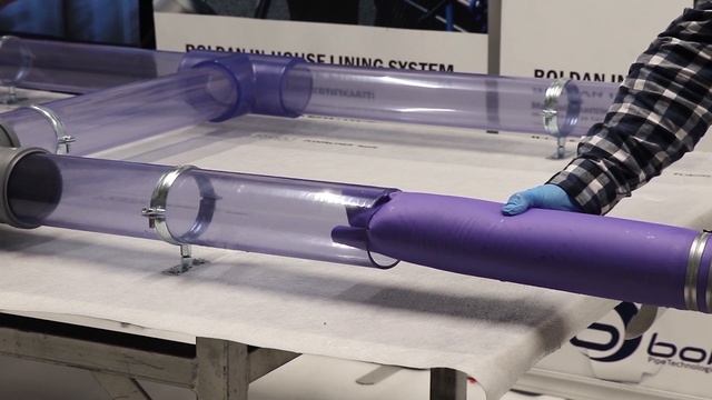 Open-end Liner With Calibration Tube ??. Cured-in-place Pipe.  Inlinerverfahren, Boldan. CIPP.