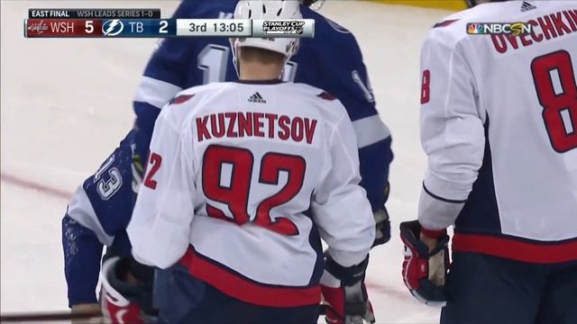 Michal Kempny high check on Cedric Paquette in 2018 Eastern Conference Finals Game 2 смотреть онлайн