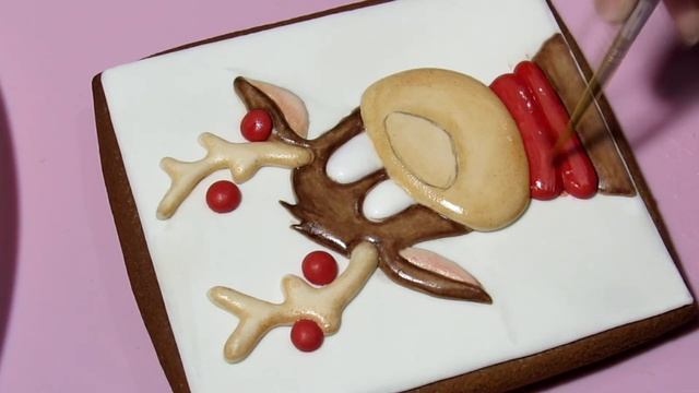 Рисуем пряник Олень. Заливка глазурью, роспись кистью смотреть онлайн