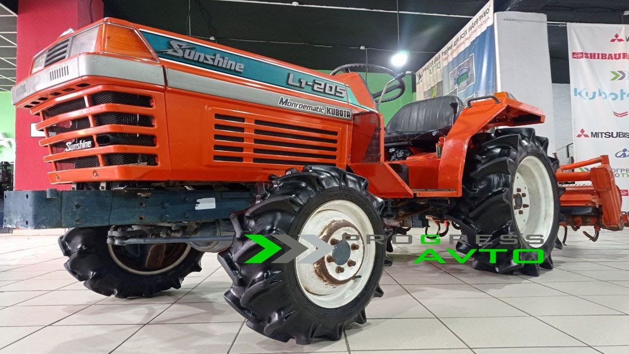 KUBOTA L1-205 японский минитрактор в Туле прогресс авто 22 л.с. 4WD 3 цилиндра почвенная фреза смотреть онлайн