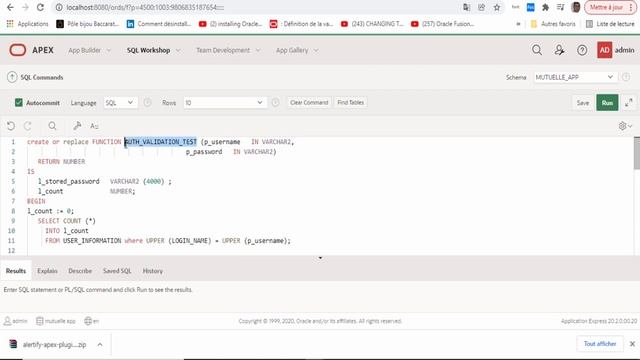 Personnalisé les messages pour l’authentification Oracle Apex 20.2 Alertify.js + AjaxCallback Par-0 смотреть онлайн