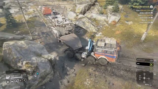 SnowRunner /#121/Ostrov Drummond / Tatra 813 Vyťažená Na Spiatočnej Ceste - Udržbárský Náves