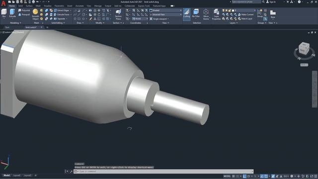 Autodesk, AutoCAD 3D, How to drawing limit switch, sketches #8 смотреть онлайн