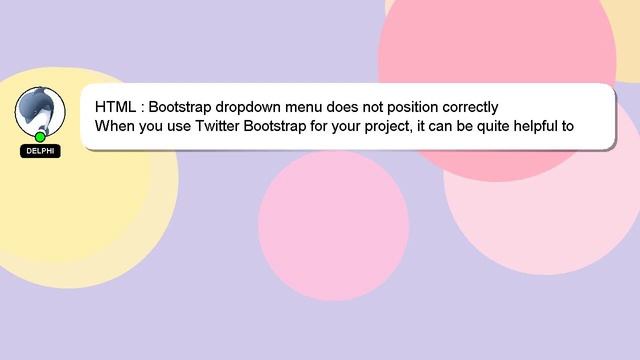 HTML : Bootstrap dropdown menu does not position correctly смотреть онлайн