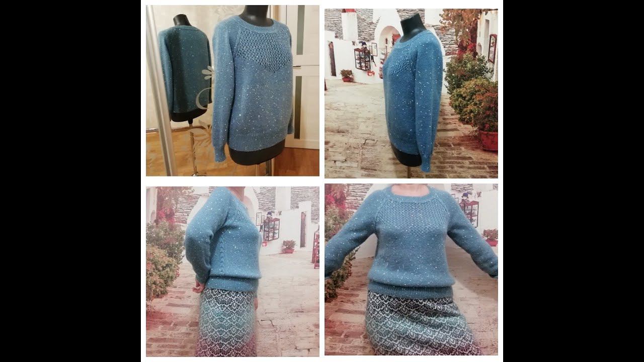 Джемпер спицами из пряжи Ализе ангора голд стар. Часть 4. Вязание рукавов, готовая работа. смотреть онлайн