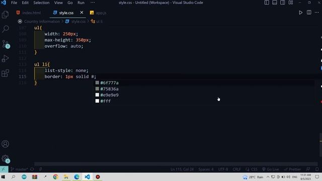 Country Guide App | Autocomplete input dropdown | JavaScript API Project | HTML CSS & JavaScript смотреть онлайн