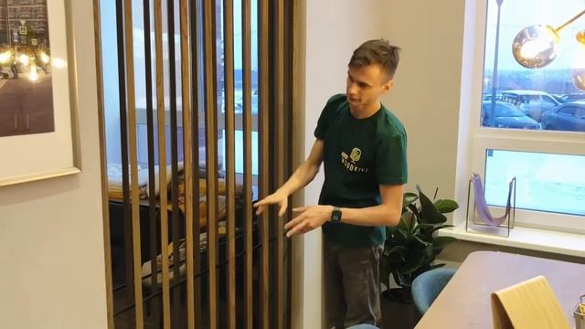 Реечная перегородка под 45° смотреть онлайн