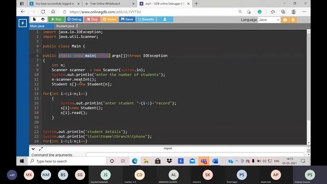 VTU 4 Semester DAA Lab Java Program Experiment 1 on Student Information and Stack Demonstration смотреть онлайн