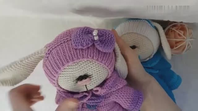 Вязание спицами - Шапочка для зайки в стиле Тильда. смотреть онлайн