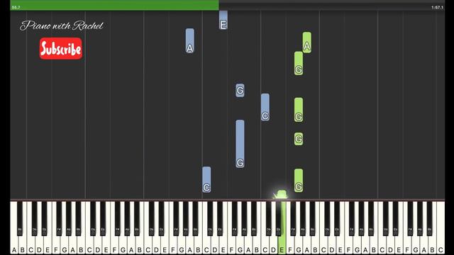 Leonard Cohen | Hallelujah (Melody Version) | Synthesia Piano Tutorial | By Piano with Rachel смотреть онлайн