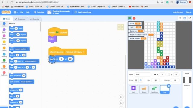 How to Make a Tetris Game with Scratch смотреть онлайн