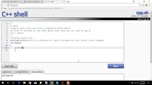 C Programming Hello World (1) смотреть онлайн
