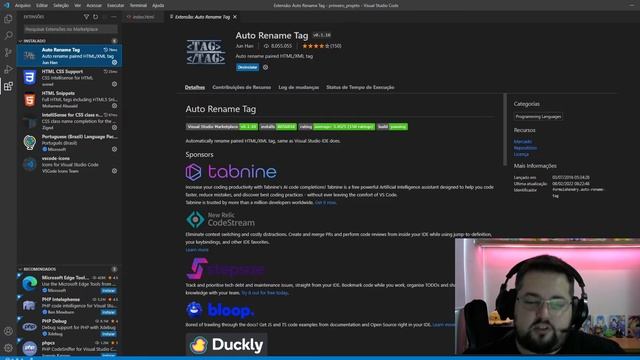 Extensões para instalar no VS Code para ajudar no desenvolvimento de HTML + CSS + PHP - Parte 1 смотреть онлайн