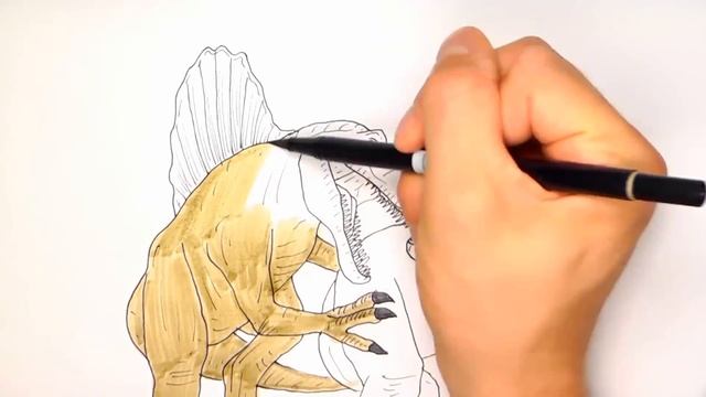 How to Draw Spinosaur Vs T-Rex New Dinosaurs epic Battle - Drawing And Coloring for Children смотреть онлайн