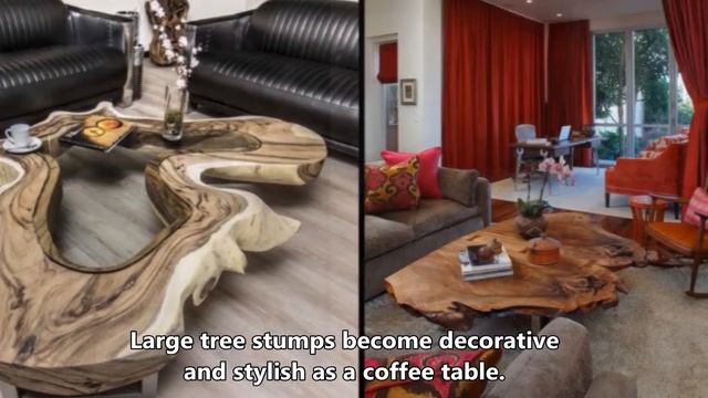 Wood Stump Coffee Table. Stump Side Table Models. Tree Root Table Design Ideas. смотреть онлайн