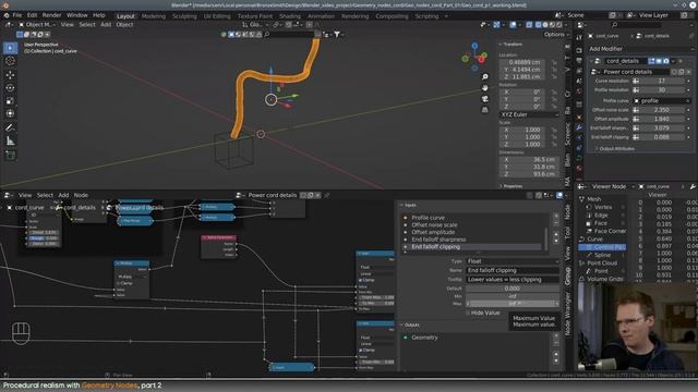Better cables in Blender with geometry nodes, p2 смотреть онлайн