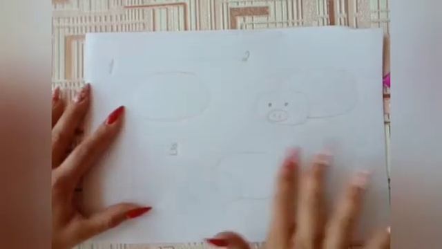 Поэтапное рисование простым карандашом «Весёлая хрюшка» смотреть онлайн