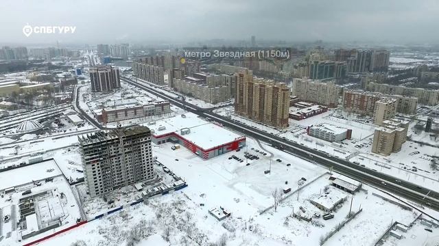 ЖК «Квартет» — аэросъемка СПБГуру. Февраль 2017. смотреть онлайн