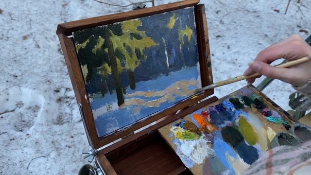 Мастер-класс: Зимний пейзаж. Этюд на состояние. Пленэр смотреть онлайн