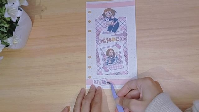 [ASMR] Anime Journal Uraraka Ochaco (Pink Theme) |#scrapbooking #journaling #asmr #myheroacademia