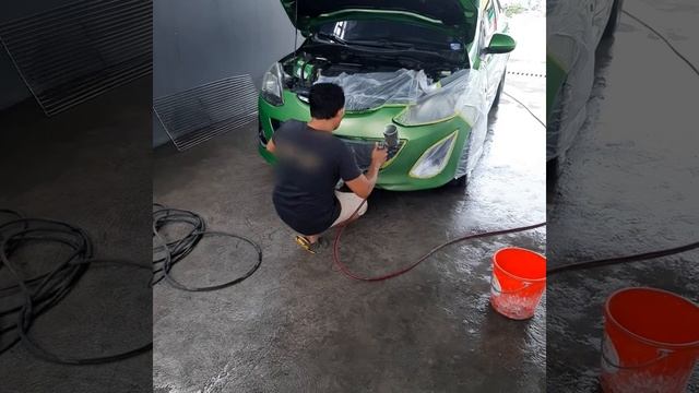 Car Paint Repair #carpaint #carrepair #mazda2 #carfix #greencar #mazda