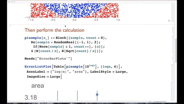 Area of a circle-Monte Carlo integration using Mathematica смотреть онлайн