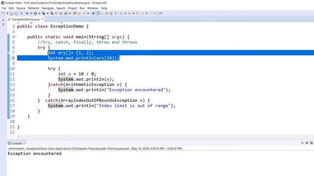 #49 | Nested try - catch for Exception Handling in Java | With Example смотреть онлайн