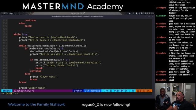 Intro to Coding with Python - Capstone Project: Jack Black's Blackjack pt2 смотреть онлайн
