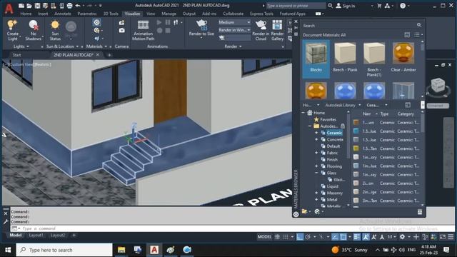 how to apply AutoCAD Materials library texture how to user material in AutoCAD Hindi tutorial смотреть онлайн