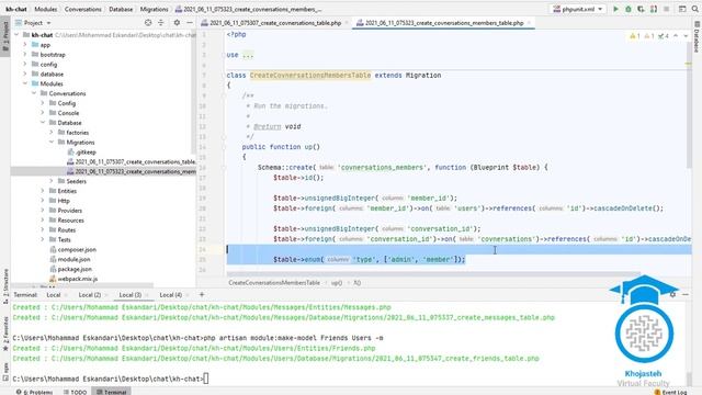 Real-Time Chat Application Course Tutorial 09 - Modules Models And Migrations - Laravel, VueJs смотреть онлайн