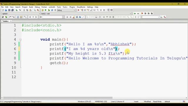 Format Specifiers in C Language in Telugu || Programming Tutorials In Telugu || Kotha Abhishek смотреть онлайн