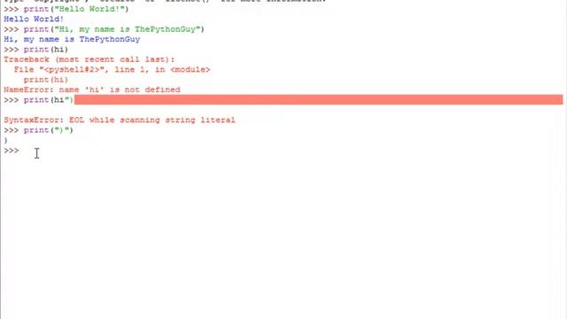 Python Tutorial 1 : Print Statements! /w some variables смотреть онлайн