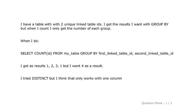 MySQL : mysql COUNT results with GROUP BY смотреть онлайн