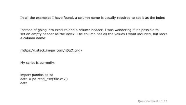 Pandas : How do I set an unnamed column as the index? смотреть онлайн