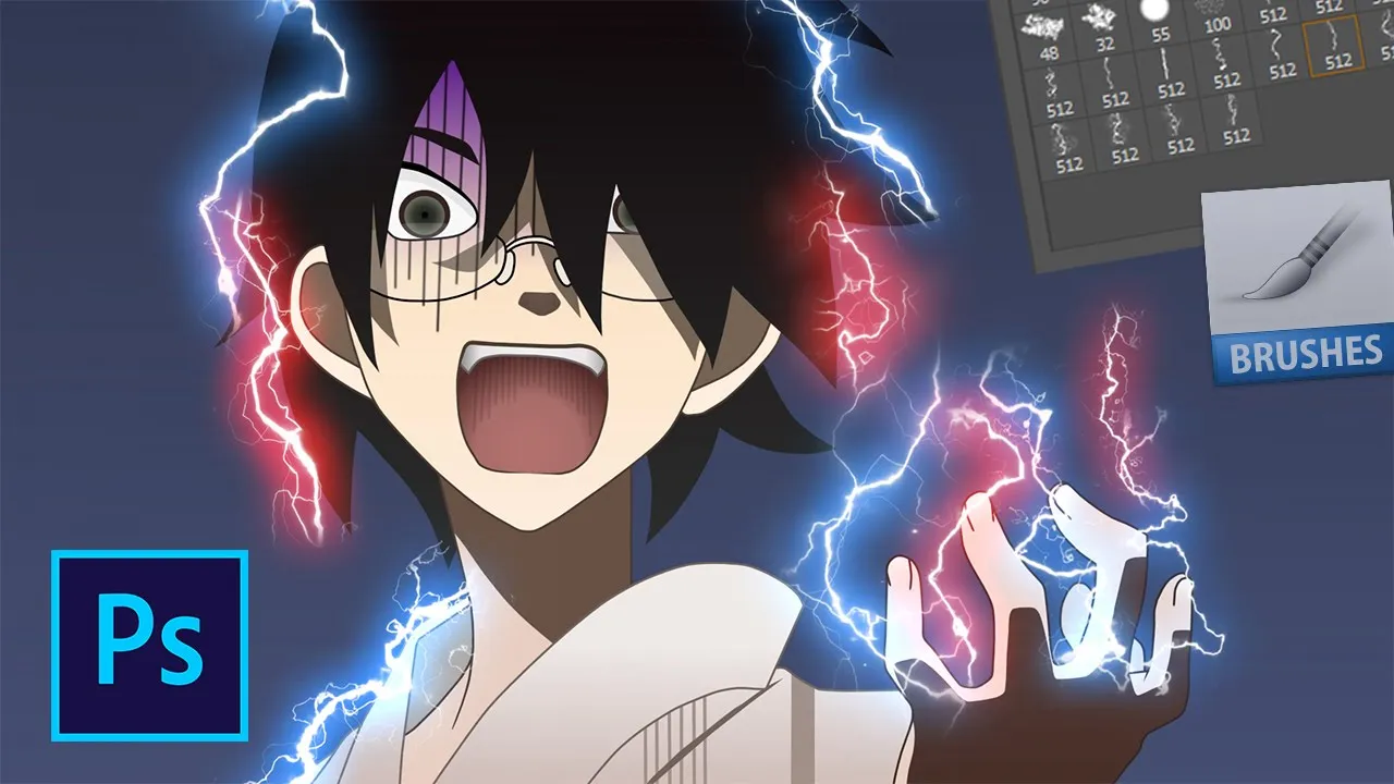 Как нарисовать молнии в фотошопе смотреть онлайн