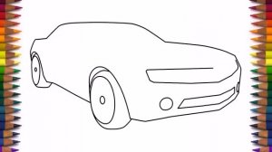 How to draw a car Chevrolet Camaro (Bumblebee) step by step