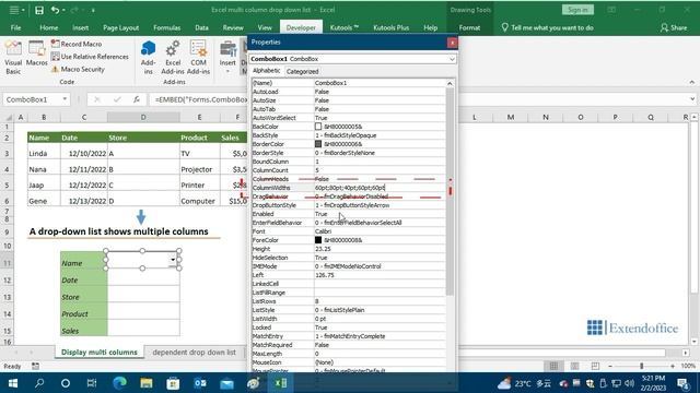 Display multiple columns in drop down list in Excel смотреть онлайн