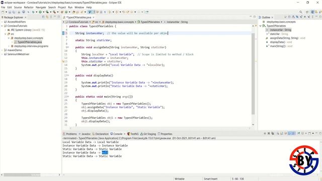 Core Java - Types Of Variables смотреть онлайн