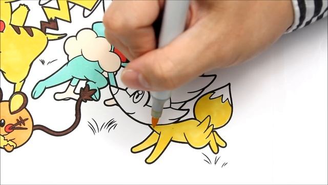 Pokémon coloring book pages for kids speed coloring Pikachu and friends смотреть онлайн