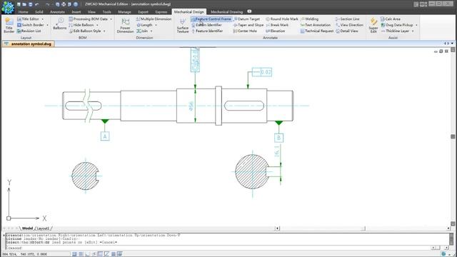 Annotating with Symbols — ZWCAD Mechanical 2012 смотреть онлайн