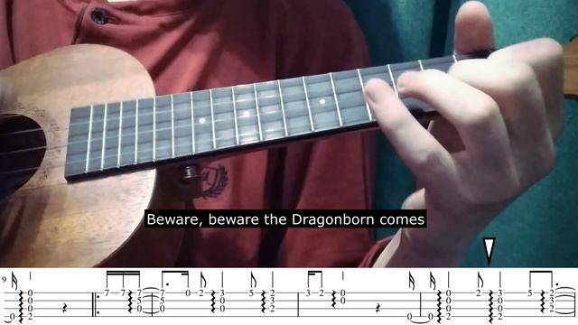 Skyrim - the Dragonborn Comes UKULELE TUTORIAL + FREE TABS!! смотреть онлайн