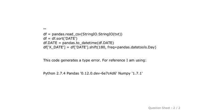 Pandas : Add days to dates in dataframe смотреть онлайн