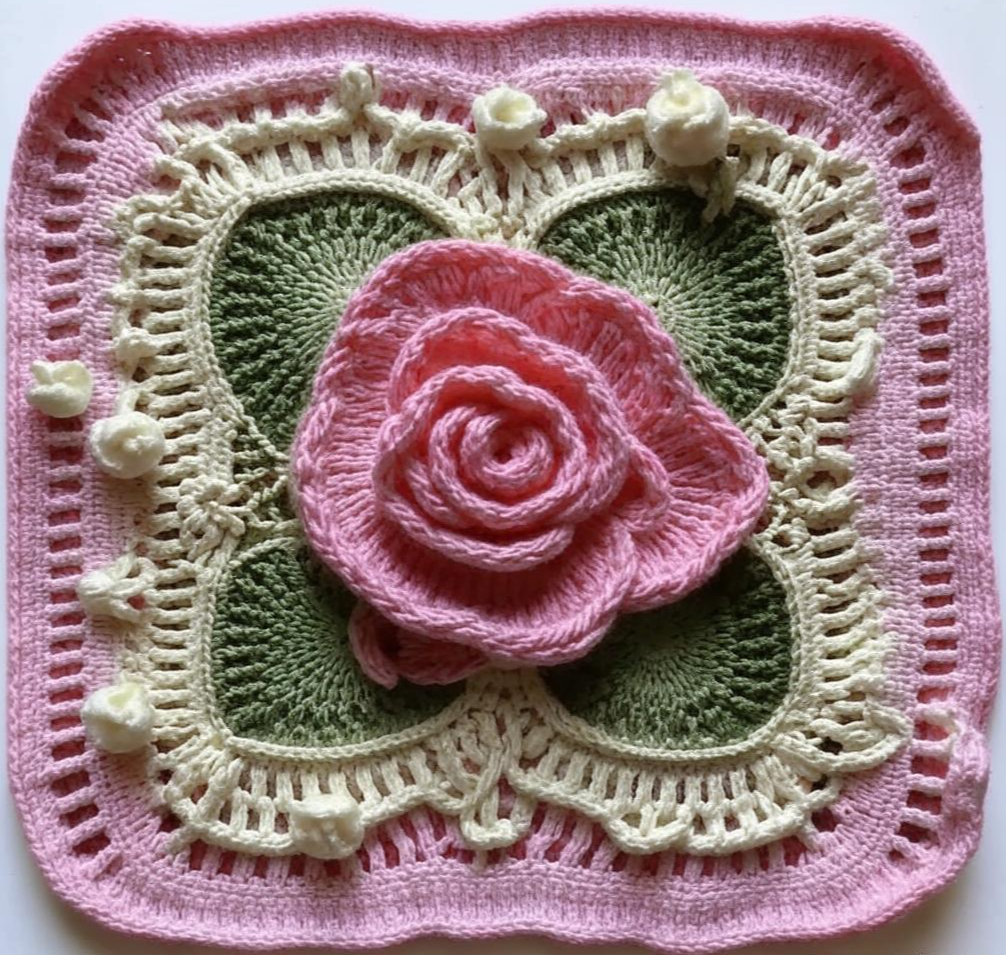 Квадратные мотивы с цветами роз от нейросети. ВЯЗАНИЕ. ПОДБОРКА №10. смотреть онлайн