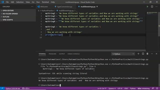Python Scripting or Programming | Working with Multi-line Strings | Video - 19 смотреть онлайн