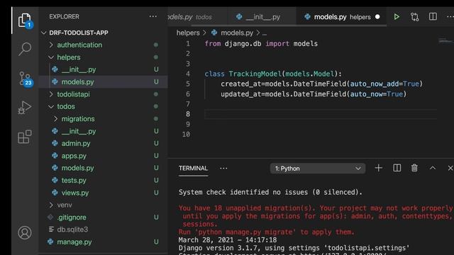 Create a Tracking Model. Django Rest Framework complete tutorial.#3 смотреть онлайн