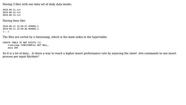 Databases: Best way to async data inserts into timescaledb смотреть онлайн