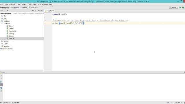 Pocket Python - MATH - modf смотреть онлайн