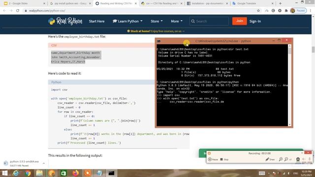 Python and Files Csv - Read -Part 1 смотреть онлайн