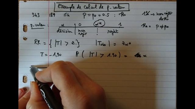 Exemple de calcul de p-valeur pour un test statistique sur une proportion смотреть онлайн