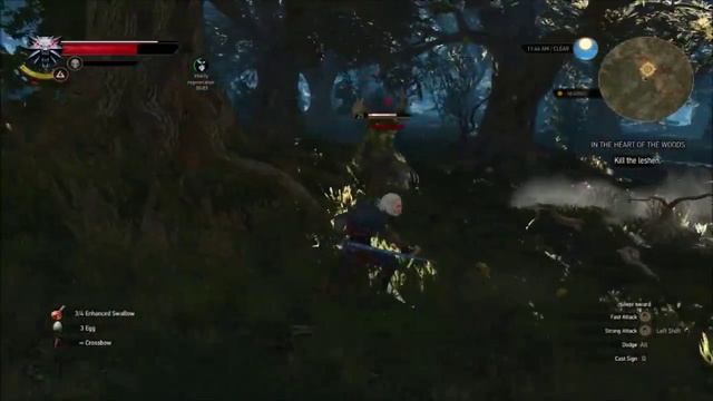 The Witcher 3: Wild Hunt gameplay - Leshen/Woodland Spirit fight (In the Heart of the Woods quest) смотреть онлайн